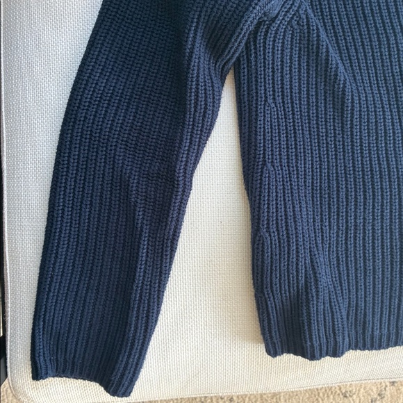 100% cotton navy fisherman crewneck sweater - Picture 5 of 9